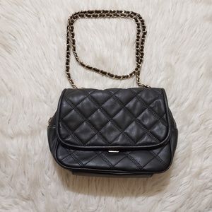 Zara Black Quilted Crossbody Bag